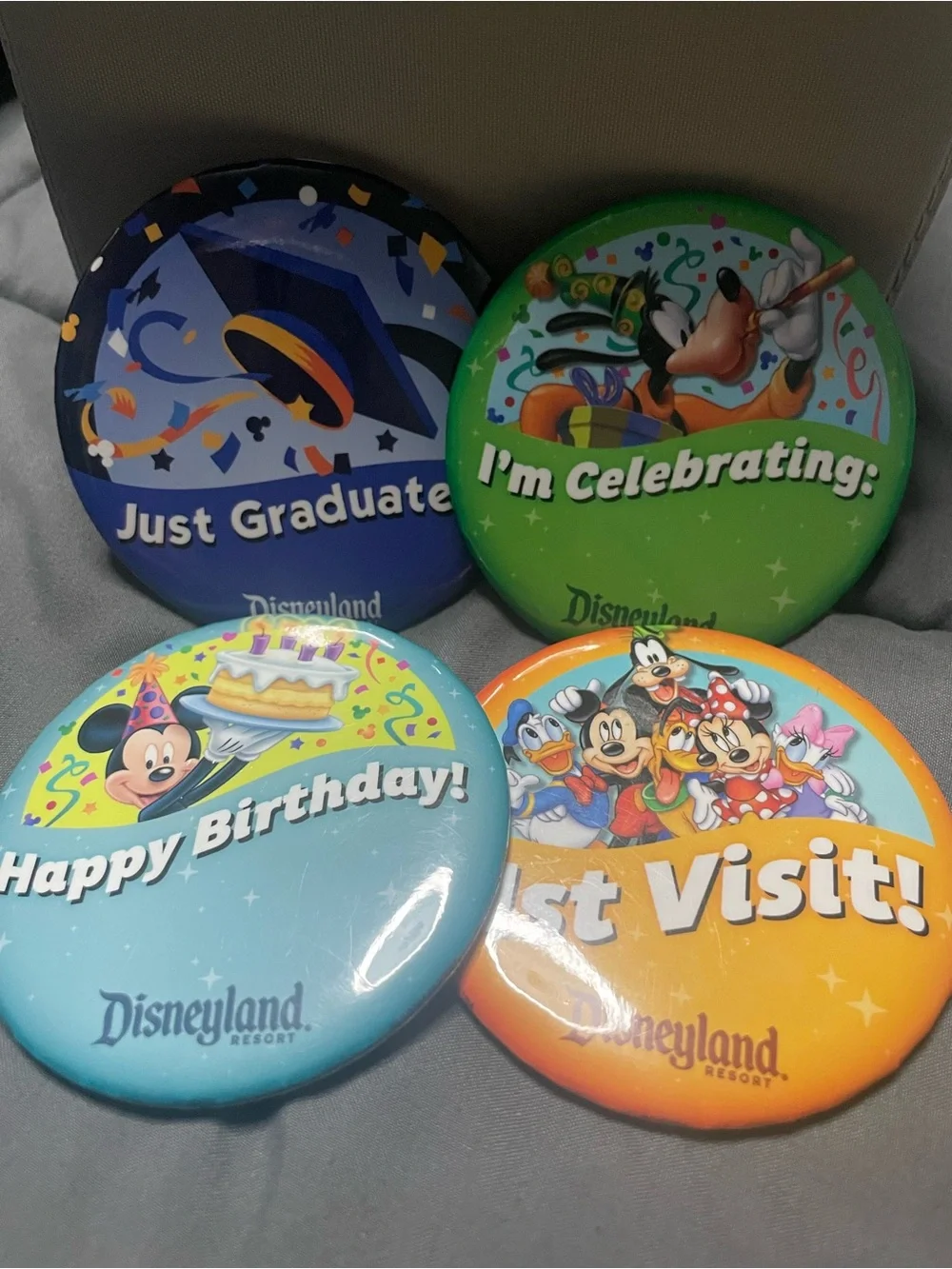 Disneyland Visitors Souvenir Celebration Buttons bundle